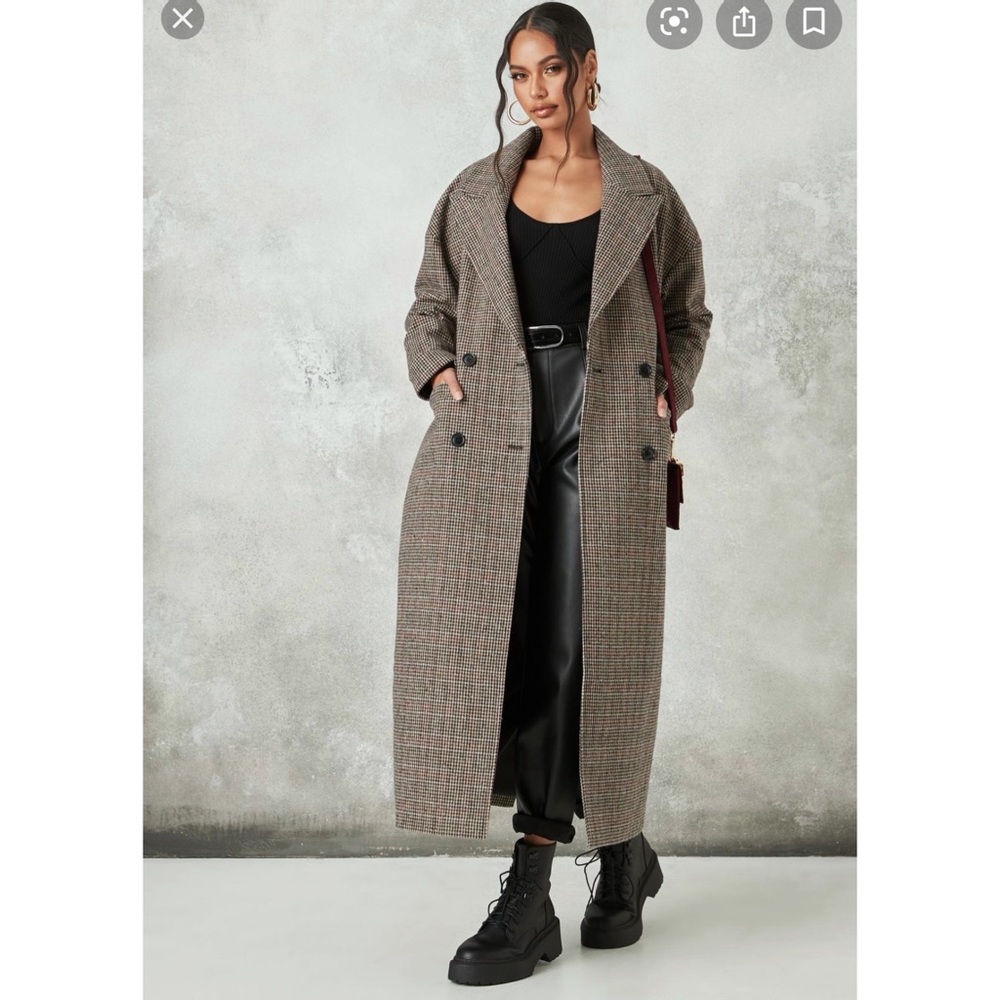 Brown Plaid Heritage Oversized Coat